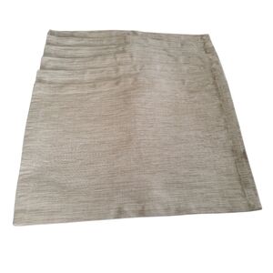Crate & Barrel Grasscloth Placemats Lamont Sesame Taupe Set of 6 14" X 19" India